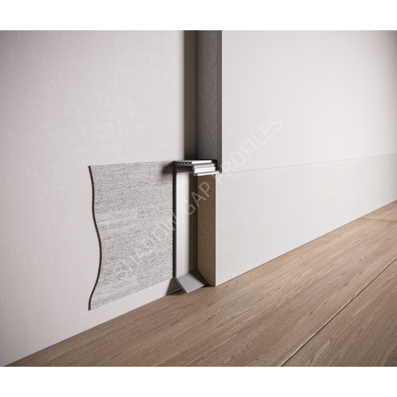 Алюминиевый скрытый плинтус с LED каналом 60mm x 2600mm ASPL60