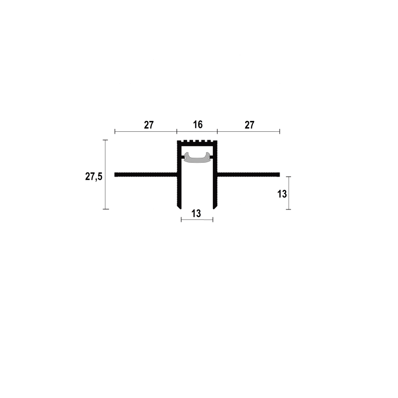 RST-13/12 Ceiling recessed shadow profile with LED lighting option