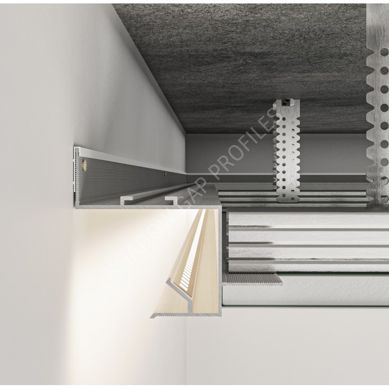 AST30 Встраиваемый в потолок теневой профиль с возможностью установки LED-подсветки