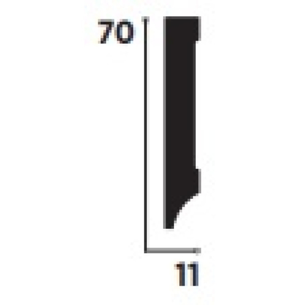 Kompozītu grīdlīstes K33 RAL9003 11x70x2400