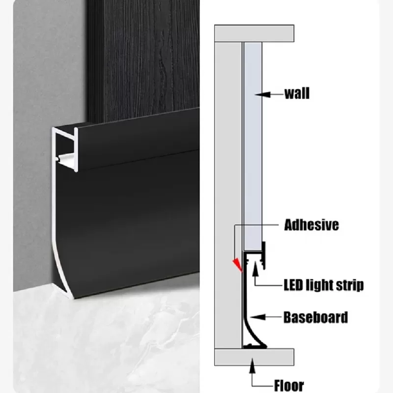 Aluminium Shadow Gap Skirting Board for LED Lighting 3 m VISIONAL / 05-794
