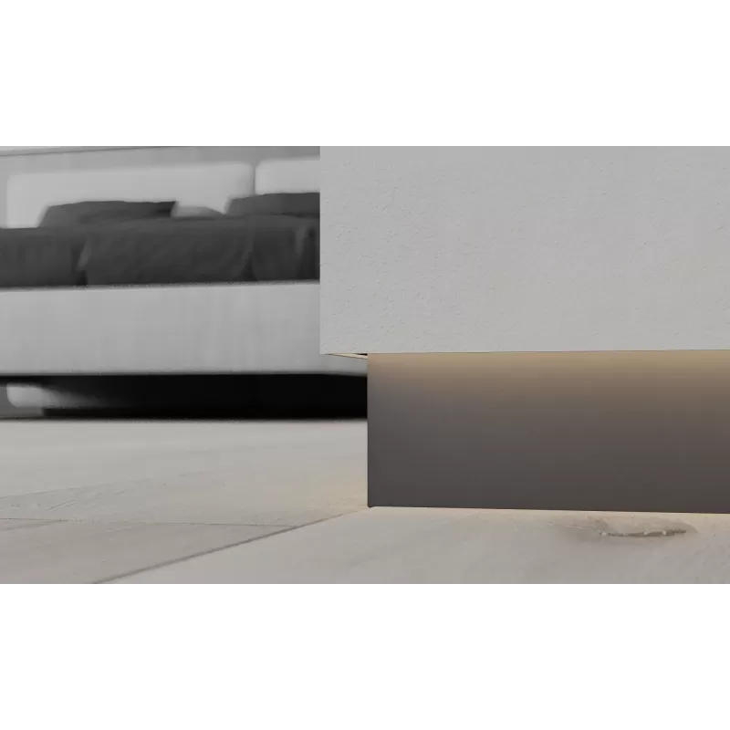 Aluminium Shadow Gap Skirting Board for LED Lighting 2.5 m VISIONAL