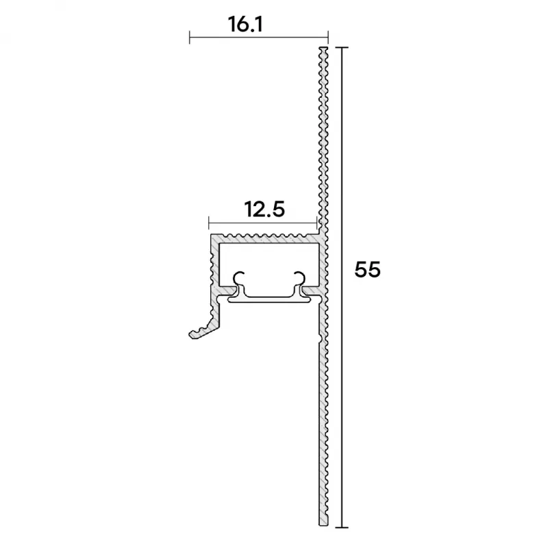 Aluminium Shadow Gap Skirting Board for LED Lighting 2.5 m VISIONAL