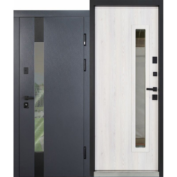 Entrance metal doors for the House TOWER Anthracite - white oak Entrance metal doors for the House TOWER Anthracite - white oak