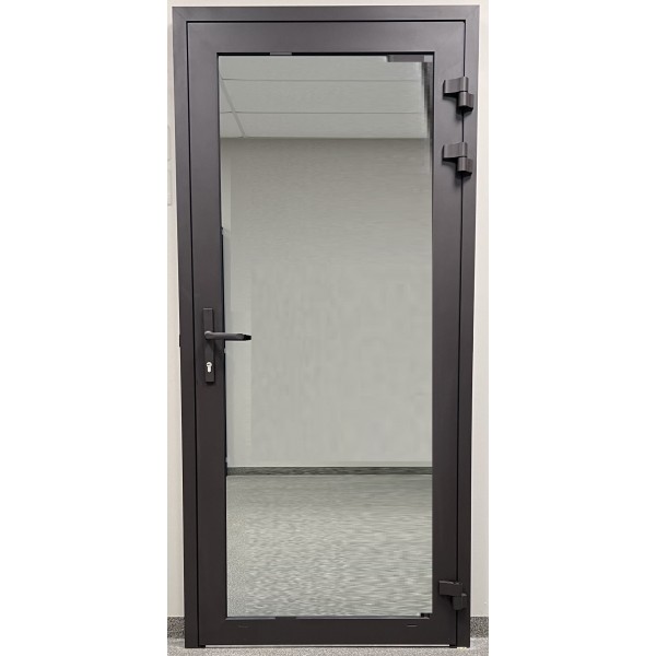 Aluminum entrance doors for houses ALU-Thermal80 with full glazing RAL8019 Aluminum entrance doors for houses ALU-Thermal80 with full glazing RAL8019