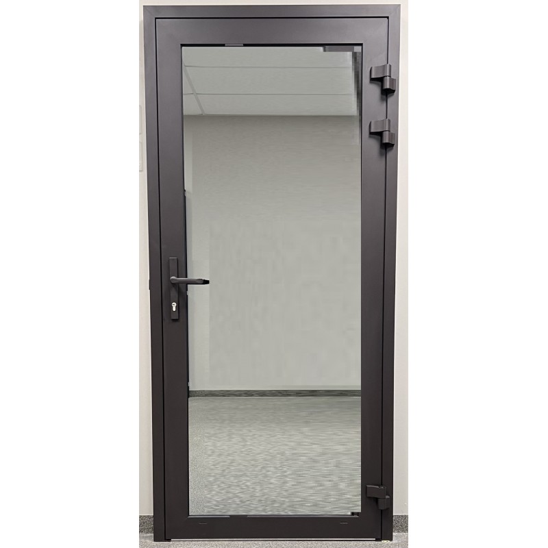 Aluminum entrance doors for houses ALU-Thermal80 with full glazing RAL8019 Aluminum entrance doors for houses ALU-Thermal80 with full glazing RAL8019
