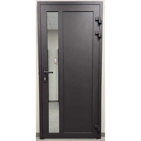 Aluminum entrance doors to the house Thermal80 RAL8019 Aluminum entrance doors to the house Thermal80 RAL8019