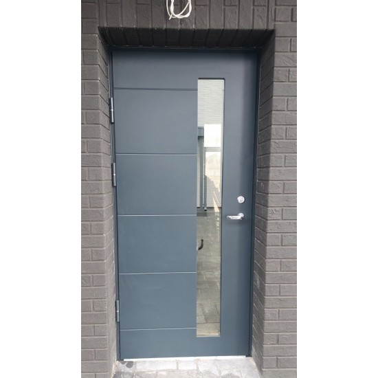 Entrance metal doors for the House PROF14 Anthracite