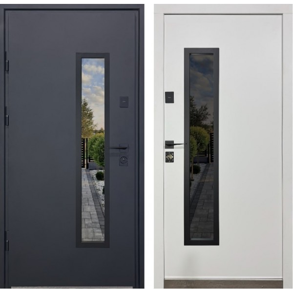 PRIME MAX Steel Entrance Door with Glass and Thermal Break – Black RAL 9005