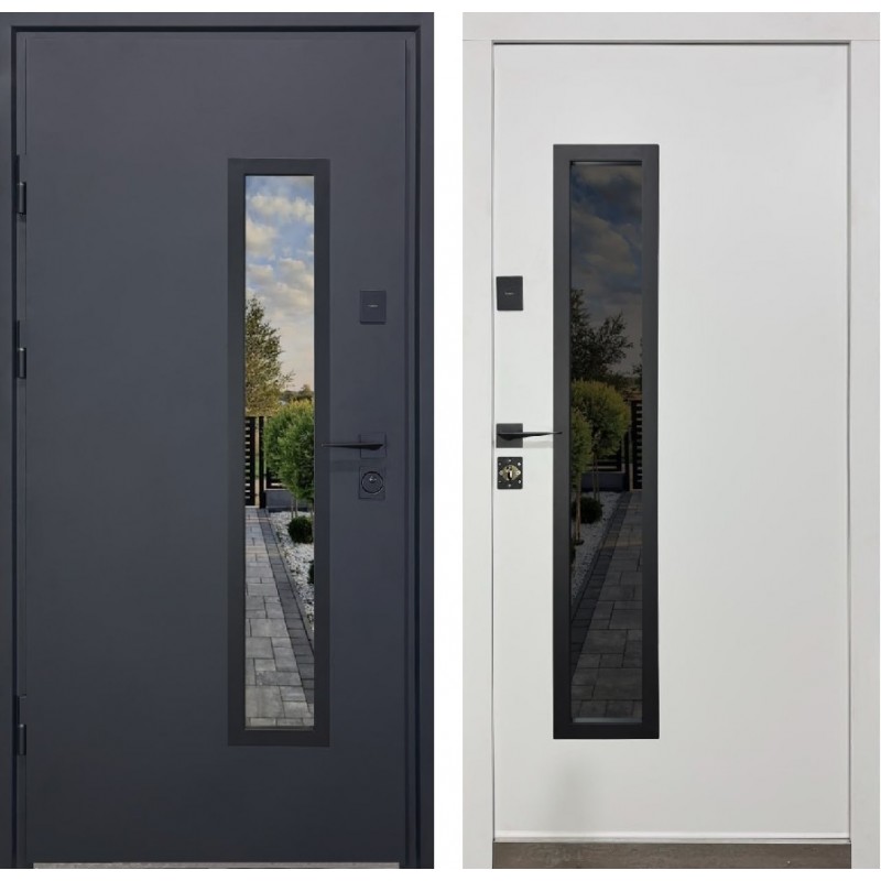 PRIME MAX Steel Entrance Door with Glass and Thermal Break – Black RAL 9005
