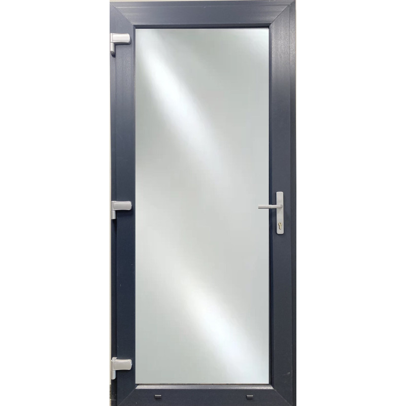 PLASTIC PVC DOOR Anthracite/white with full glass