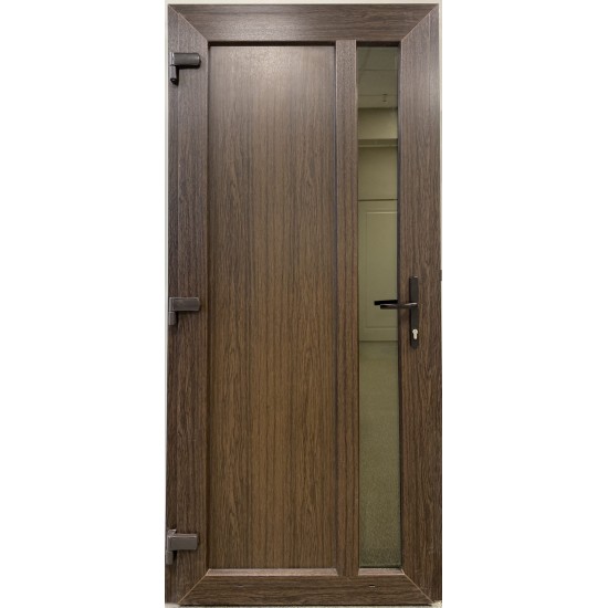 PLASTIC PVC DOOR LEON 80 Brown with wood effect/Brown