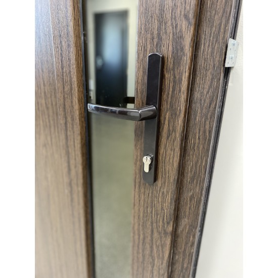 PLASTIC PVC DOOR LEON 80 Brown with wood effect/Brown