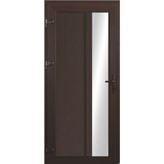 PLASTIC PVC DOOR LEON 80 Brown with wood effect/Brown