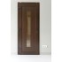 PLASTIC PVC DOOR Brown with wood imitation/white with narrow glass