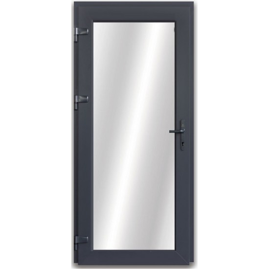 PLASTIC PVC DOOR Anthracite/white with full glass