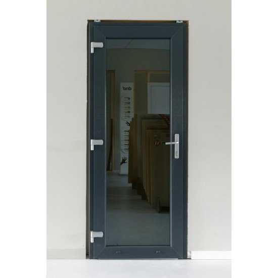 PLASTIC PVC DOOR Anthracite/white with full glass