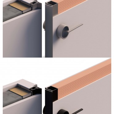 Скрытые двери в алюминиевом каркасе FERETTI