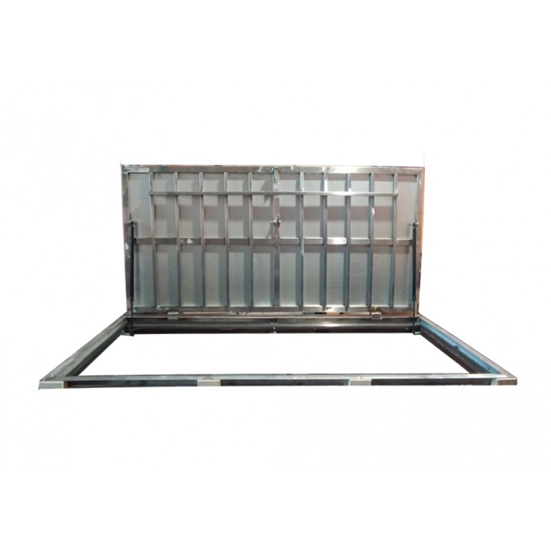Nerūsējošā tērauda grīdas piekļuves durvis 90 cm x 220 cm "H" iekštelpām un ārtelpam