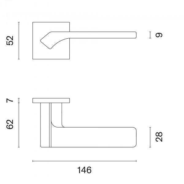 Durvju rokturi APRILE Bergenia Q7S Black