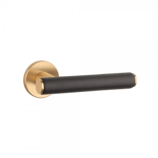 Durvju rokturi APRILE EGERIA R7S Matt Brass / Black leather Durvju rokturi APRILE EGERIA R7S Matt Brass / Black leather