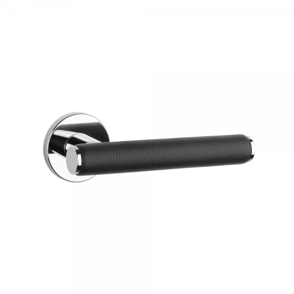 Durvju rokturi APRILE EGERIA R7S Polished Chrome / Black leather Durvju rokturi APRILE EGERIA R7S Polished Chrome / Black leather