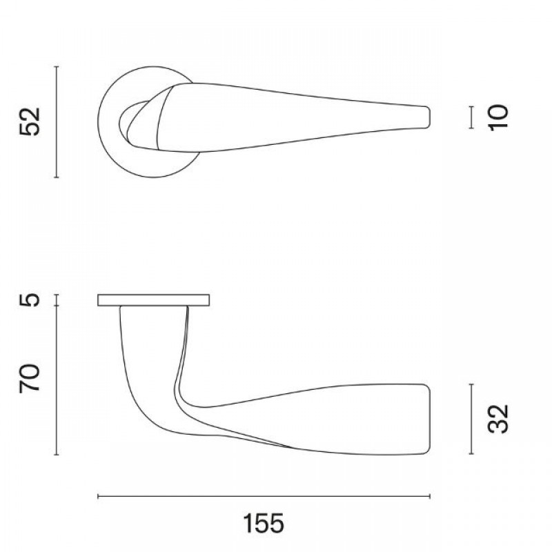 Handle APRILE PETUNIA R5S Polished Brass Handle APRILE PETUNIA R5S Polished Brass