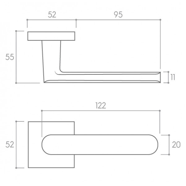 Door handle Corona Icona Q Black Door handle Corona Icona Q Black