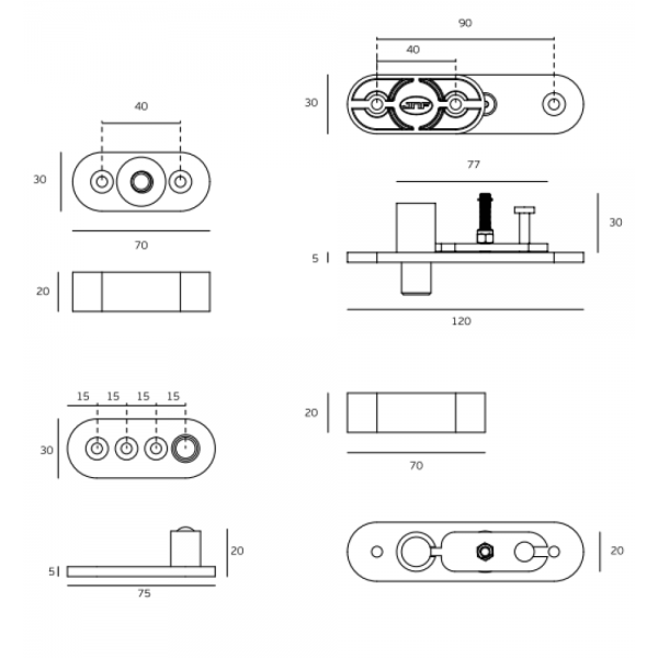 Pendulum PIVOT Type Hinge JNF IN.05.202.C up to 100 kg Pendulum PIVOT Type Hinge JNF IN.05.202.C up to 100 kg