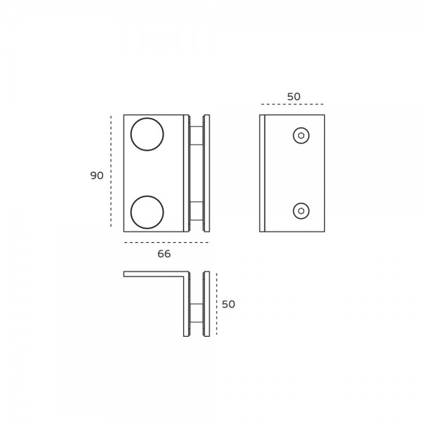 Stikla turētājs JNF IN.05.305 Sienas stikls Black PVD Stikla turētājs JNF IN.05.305 Sienas stikls Black PVD