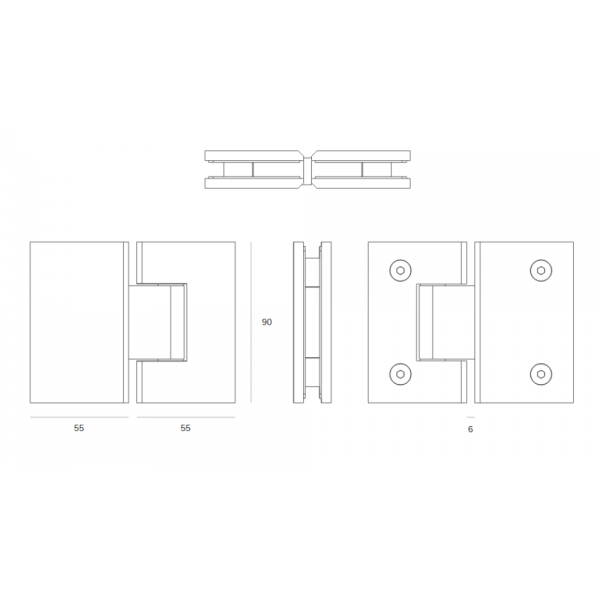 Eņģe JNF IN.05.332 Sienas stikls ar bremzēm Stainless Steel Eņģe JNF IN.05.332 Sienas stikls ar bremzēm Stainless Steel