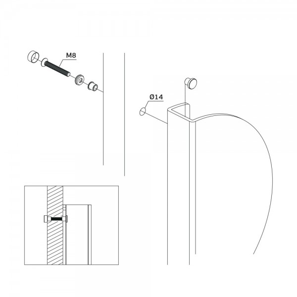 Vilkšanas rokturis koka/stikla durvīm JNF IN.07.012.NP Stainless Steel Vilkšanas rokturis koka/stikla durvīm JNF IN.07.012.NP Stainless Steel