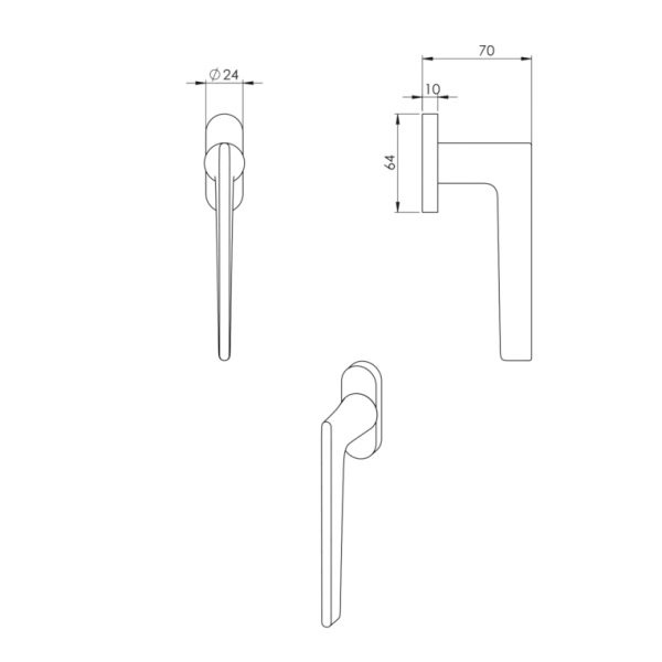 Оконная ручка NUDA Pepe Black Оконная ручка NUDA Pepe Black