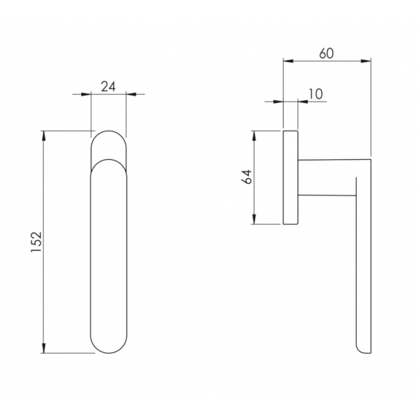 Оконная ручка NUDA PURE Gold Оконная ручка NUDA PURE Gold