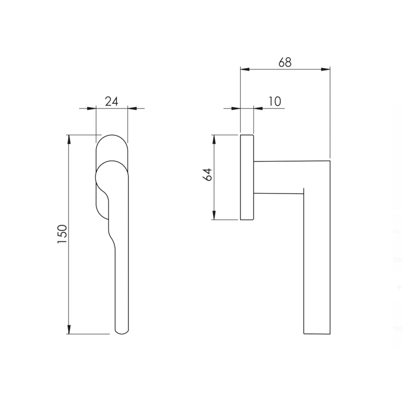 Window Handle NUDA WInd Bronze Window Handle NUDA WInd Bronze