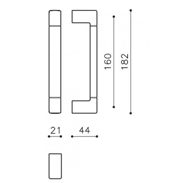 Door pull handle OLIVARI Planet Bicolor L195 Door pull handle OLIVARI Planet Bicolor L195