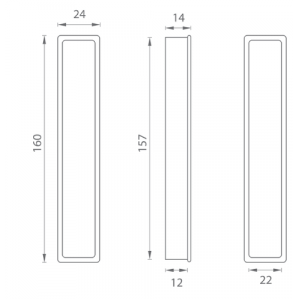 Sliding Door Handle PAMAR 1032 Z Matt Chrome Sliding Door Handle PAMAR 1032 Z Matt Chrome