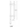 Door pull handle OLIVARI Bios L205