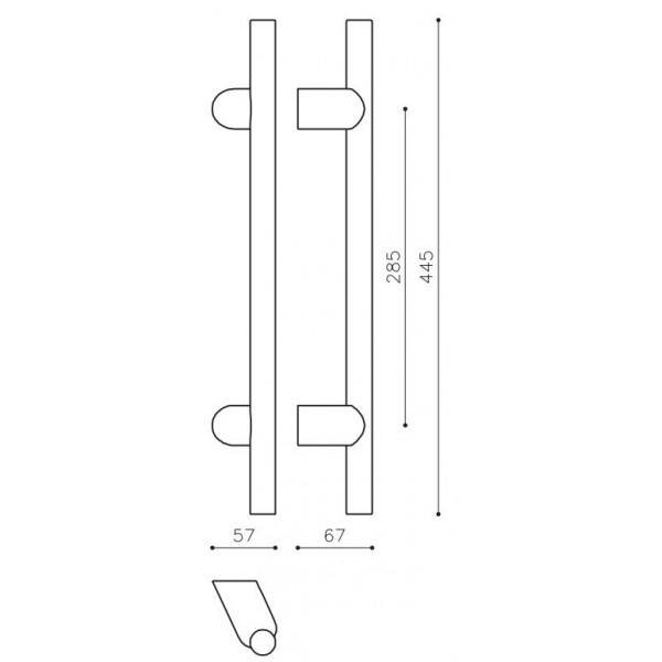 Door pull handle OLIVARI Stilo L191L Door pull handle OLIVARI Stilo L191L