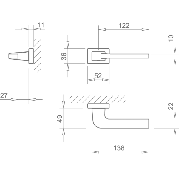 Door handles TUPAI 3097 RT Black Door handles TUPAI 3097 RT Black