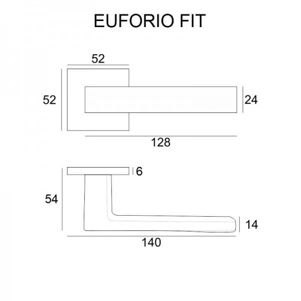 Durvju rokturi VDS EUFORIO Q6S Black Durvju rokturi VDS EUFORIO Q6S Black