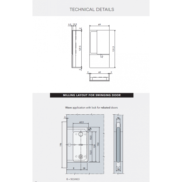 Ручки раздвижных дверей WAVE PZ Matt Nickel Ручки раздвижных дверей WAVE PZ Matt Nickel
