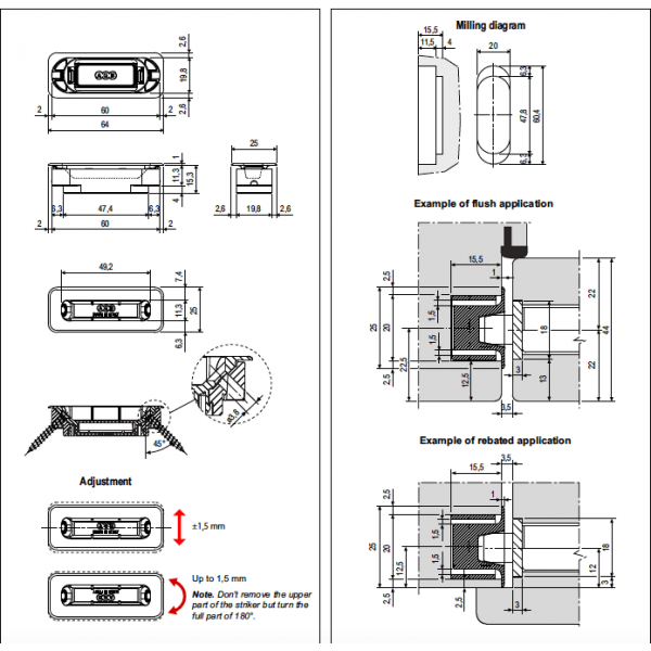 Ответная планка POLARIS PLIUS XT Black Ответная планка POLARIS PLIUS XT Black