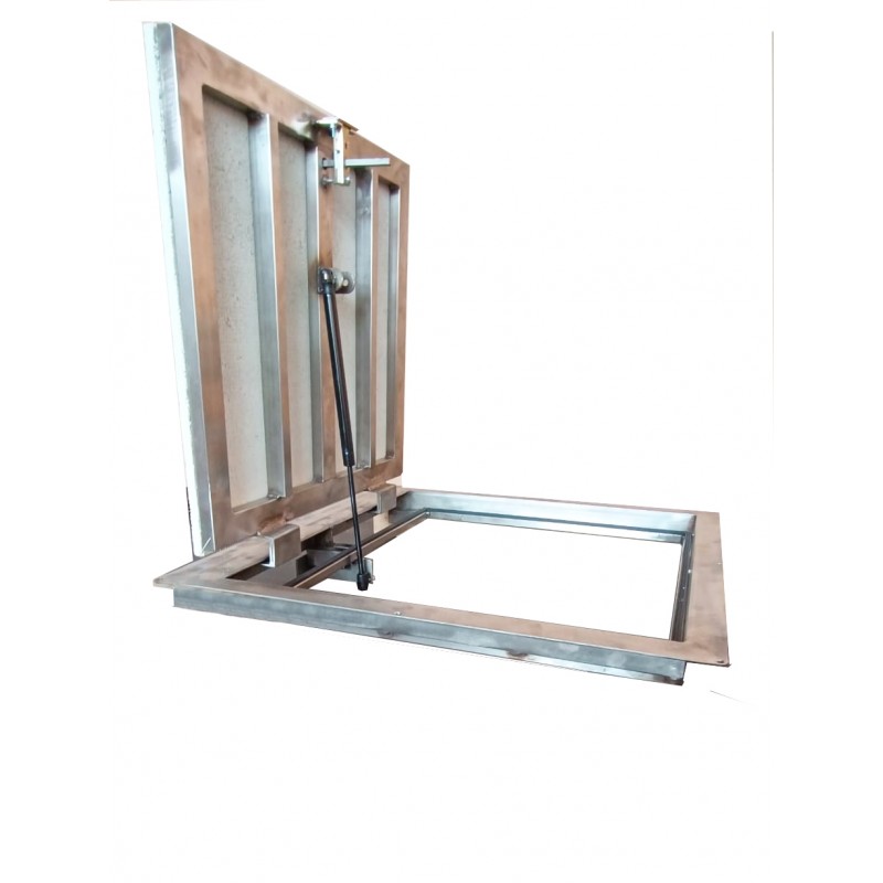 Nerūsējošā tērauda grīdas piekļuves durvis 90 cm x 220 cm "H" iekštelpām un ārtelpam Nerūsējošā tērauda grīdas piekļuves durvis 90 cm x 220 cm "H" iekštelpām un ārtelpam