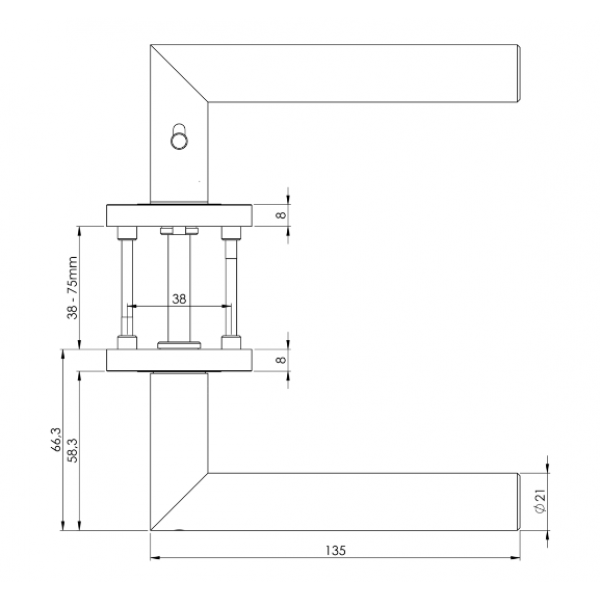 Handle With Integrated Lock GRIFFWERK LUCIA PROF Stainless Steel Handle With Integrated Lock GRIFFWERK LUCIA PROF Stainless Steel