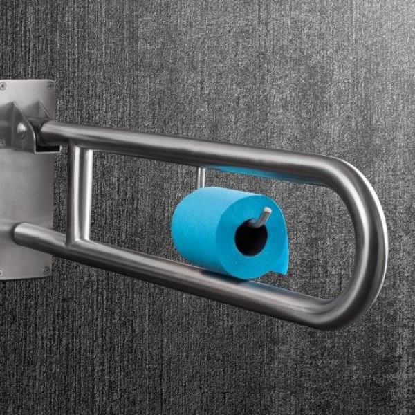 Saliekams roku balsts ar papīra turētāju 800 mm Saliekams roku balsts ar papīra turētāju 800 mm