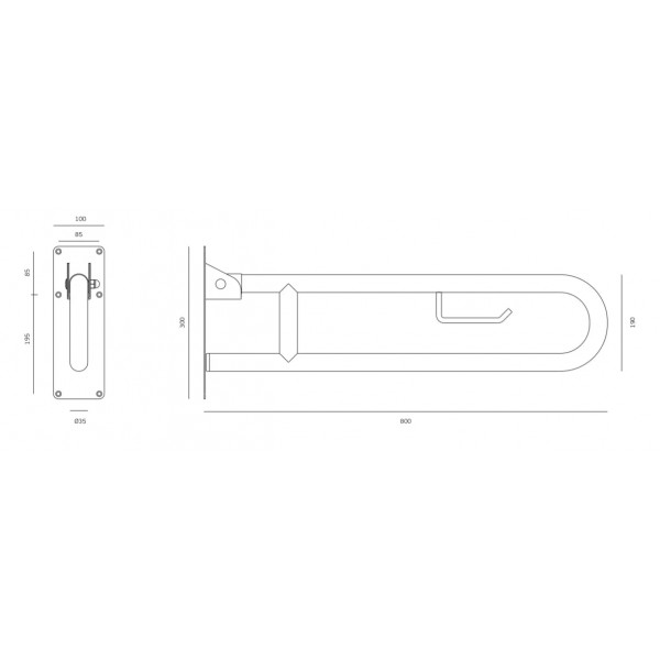 Saliekams roku balsts 800 mm Saliekams roku balsts 800 mm