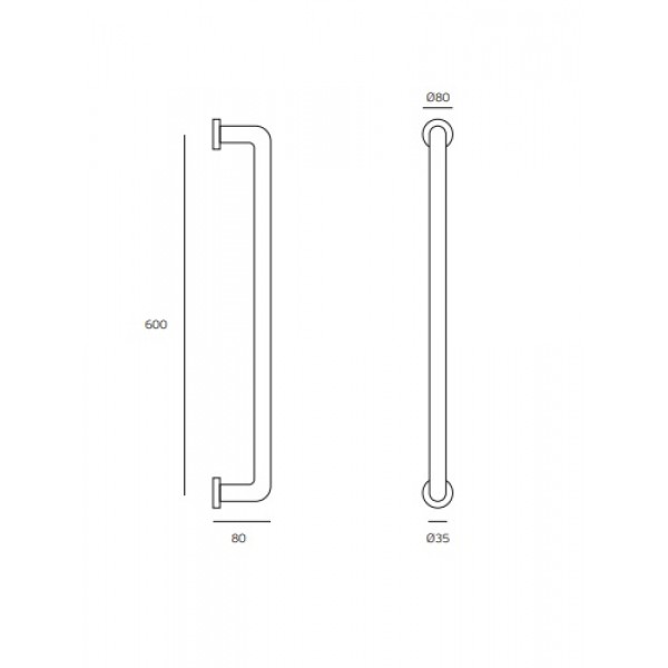 Вспомогательная ручка IN.12.026 Stainless Steel 600 мм Вспомогательная ручка IN.12.026 Stainless Steel 600 мм