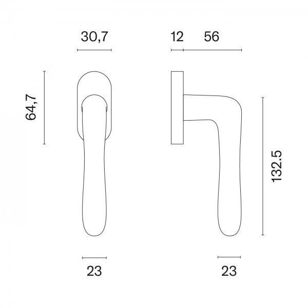 Window handle APRILE CYNIA R Black Window handle APRILE CYNIA R Black