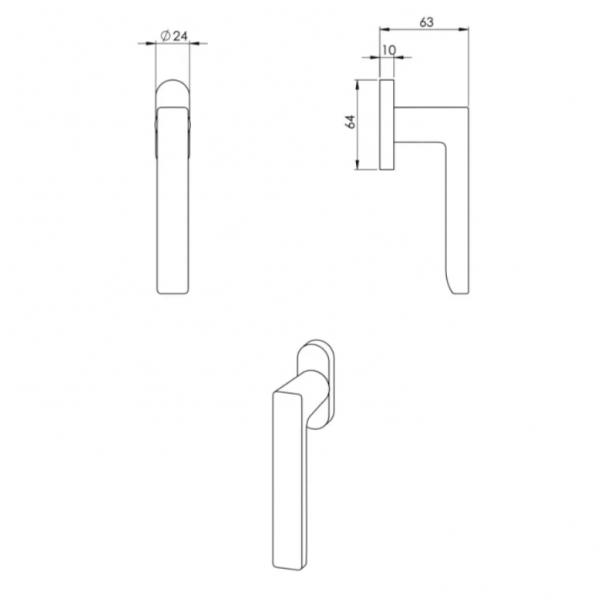 Оконная ручка NUDA PURE Matt Chrome Оконная ручка NUDA PURE Matt Chrome